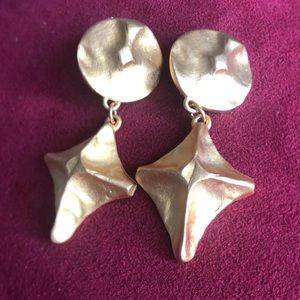 Vintage Matte F. Mancini Statement Clip On Earrings